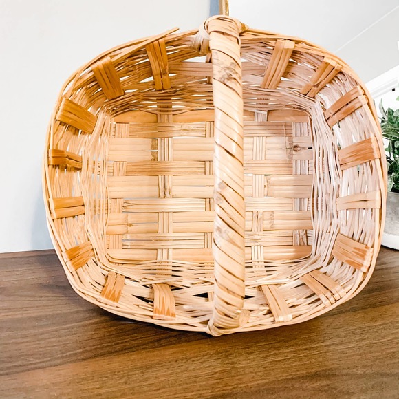 Vintage Boho Wicker Rattan Picnic Basket - Picture 6 of 9